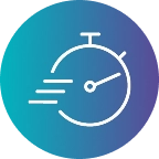Icon of a clock face with movement lines